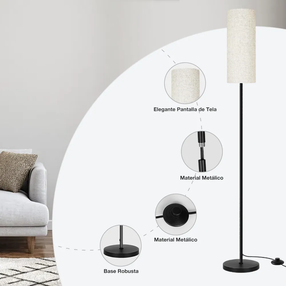 Miniatura 3 de Lámpara De Piso Pié De Salón (incluida L